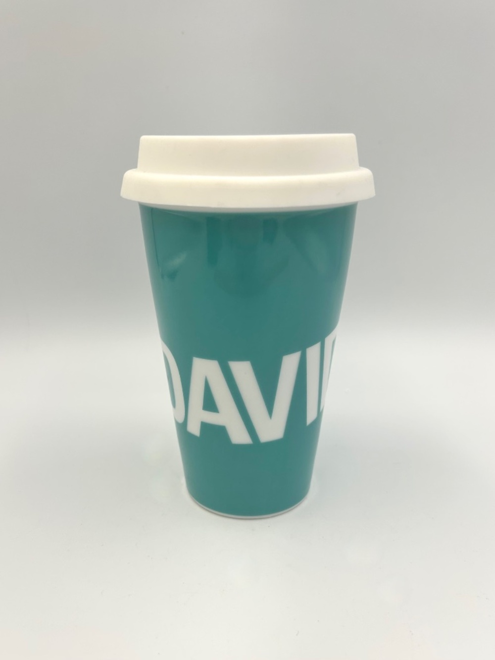 Teal Ceramic DAVIDsTea David's Tea Travel Tumbler Silicone Lid NEW 12 oz